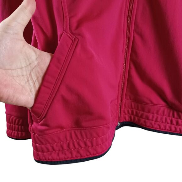 Adidas Women's Active Zip Track Jacket Size Large Pink Grey Pockets Embroidered - Picture 4 of 11